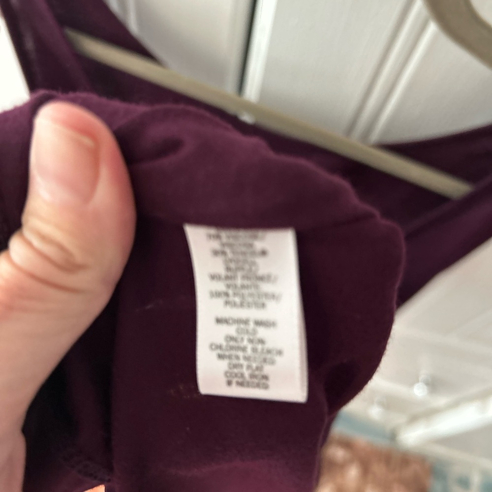 NWOT LOFT Deep Purple Ruffle Front Tank Sleeveless with Scoop Neck - Picture 6 of 10